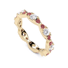 White Diamond and Ruby Navette Ring