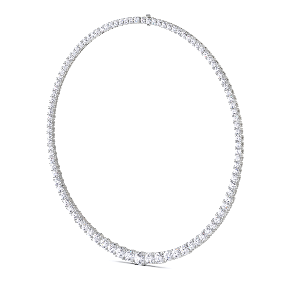 Round Diamond Graduated Necklace