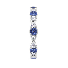 Sapphire and White Diamond Navette Ring