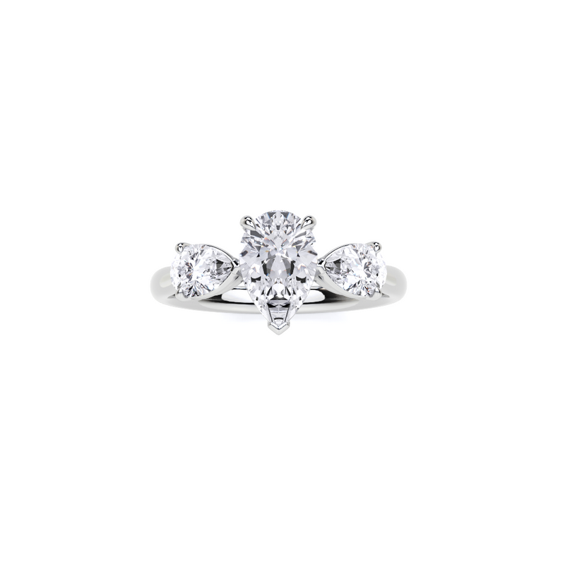 Pear White Diamond Engagement Ring