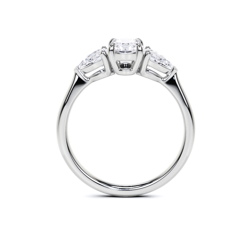 Oval and Pear Diamond Engagement Ring