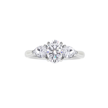 Oval and Pear Diamond Engagement Ring