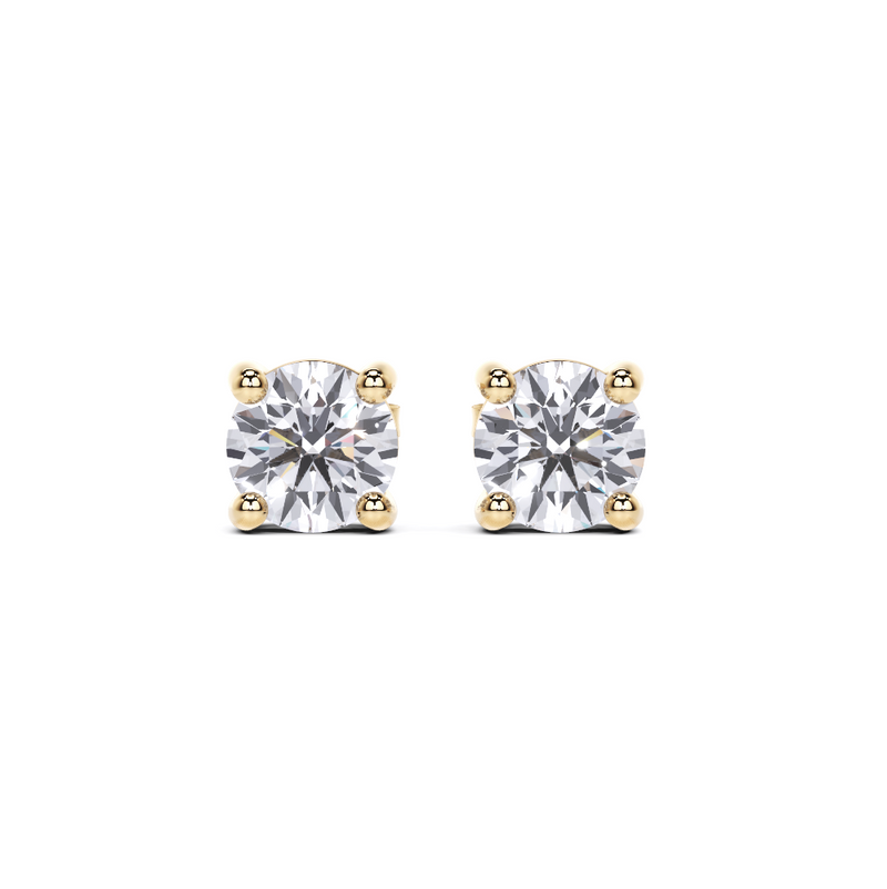 Round Diamond Stud Earrings - 4 Prong