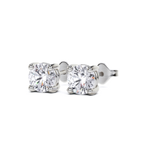 Round Diamond Stud Earrings - 4 Prong