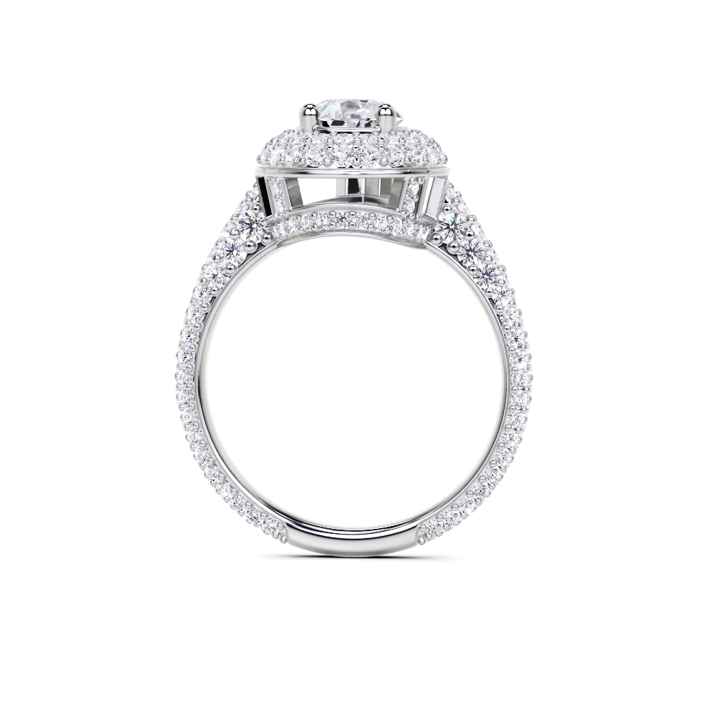 Pear Cushion Cut Diamond Engagement Ring