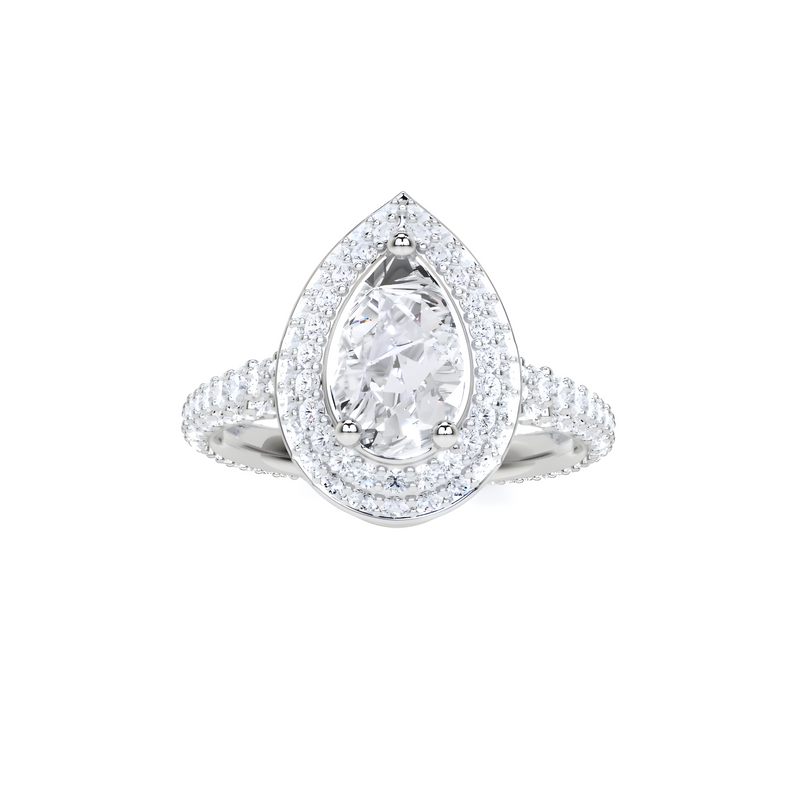 Pear Cushion Cut Diamond Engagement Ring