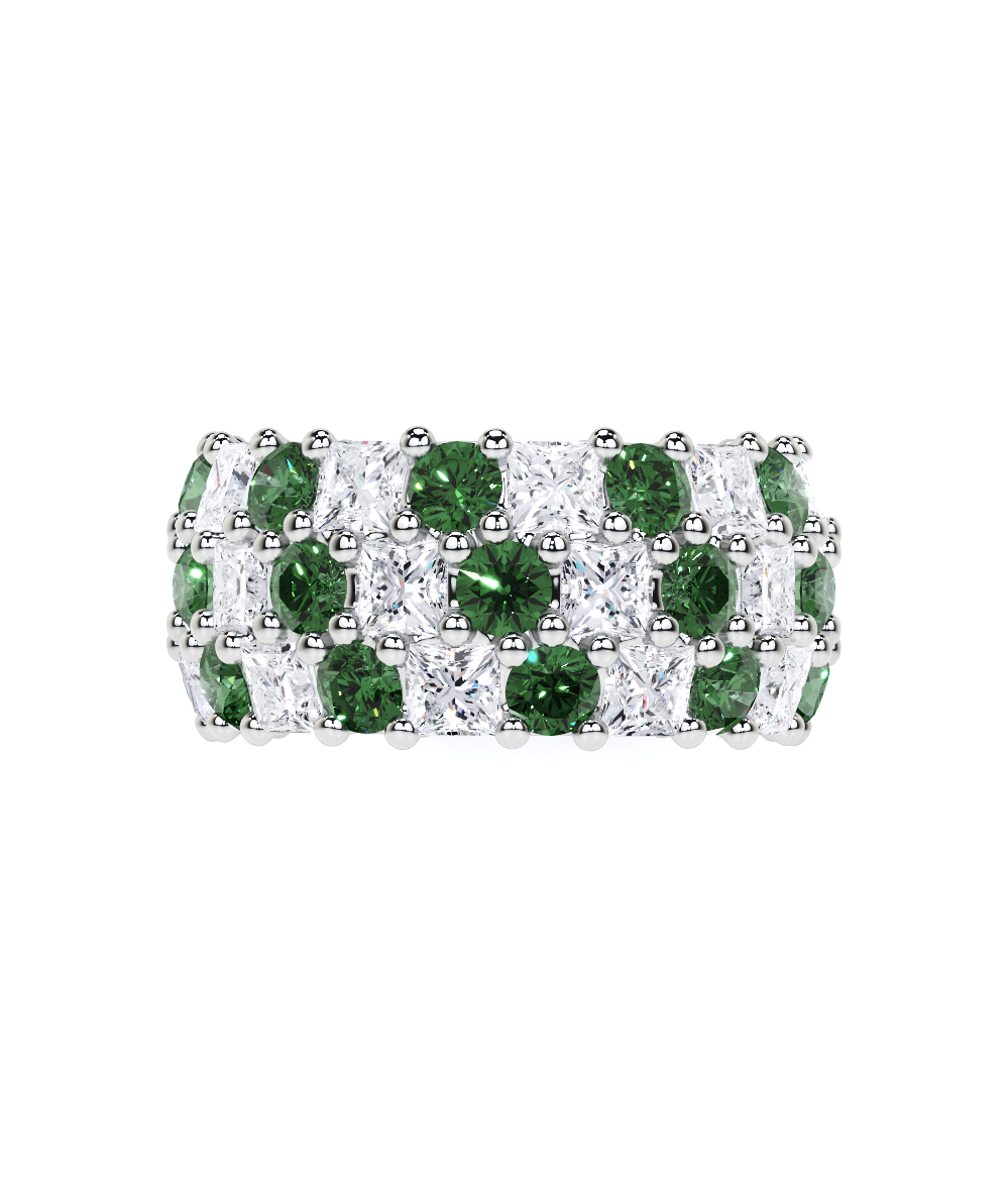 Classic Round Emerald and Diamond Ring