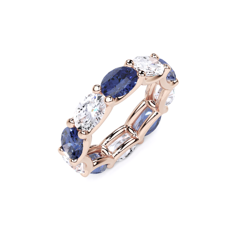 Oval Cut Sapphire and Diamond Ring