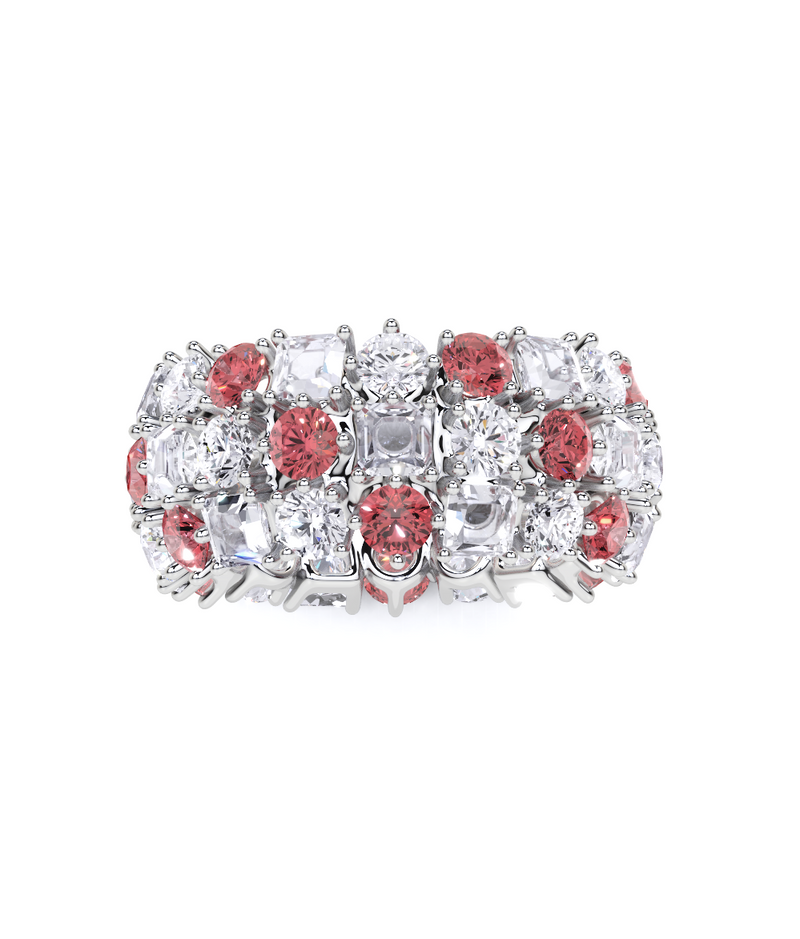 Classic Crown Ruby and White Diamond Ring