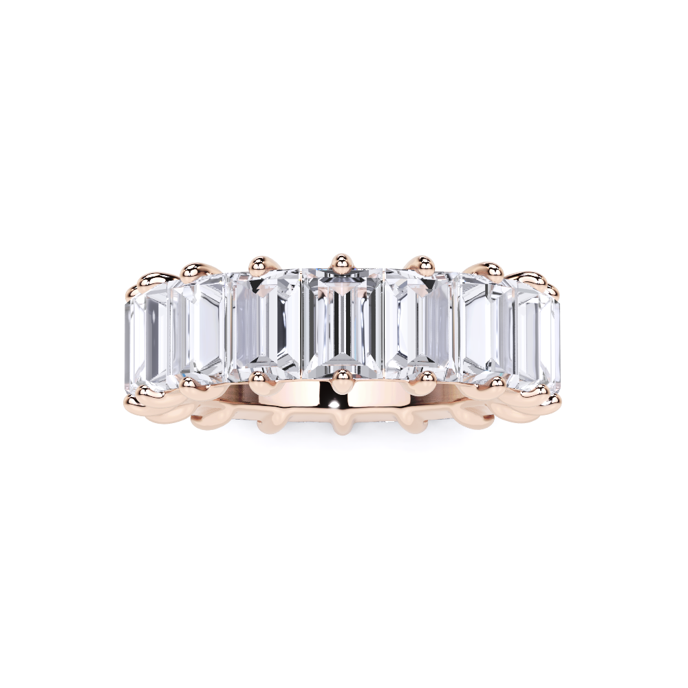 Emerald Cut  White Diamond Alliance Ring