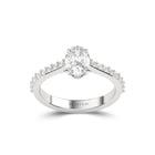 Flame Oval Diamond Engagement Ring