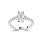 Flame Emerald Cut Diamond Engagement Ring