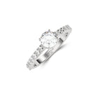 Flame Round Cut Diamond Engagement Ring