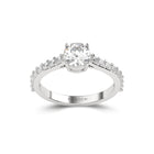 Flame Round Cut Diamond Engagement Ring