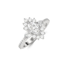 Icon Marquise Shape Diamond With Two Side Pear Diamonds Engagement Ring