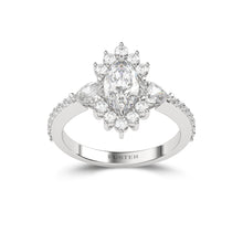 Icon Marquise Shape Diamond With Two Side Pear Diamonds Engagement Ring