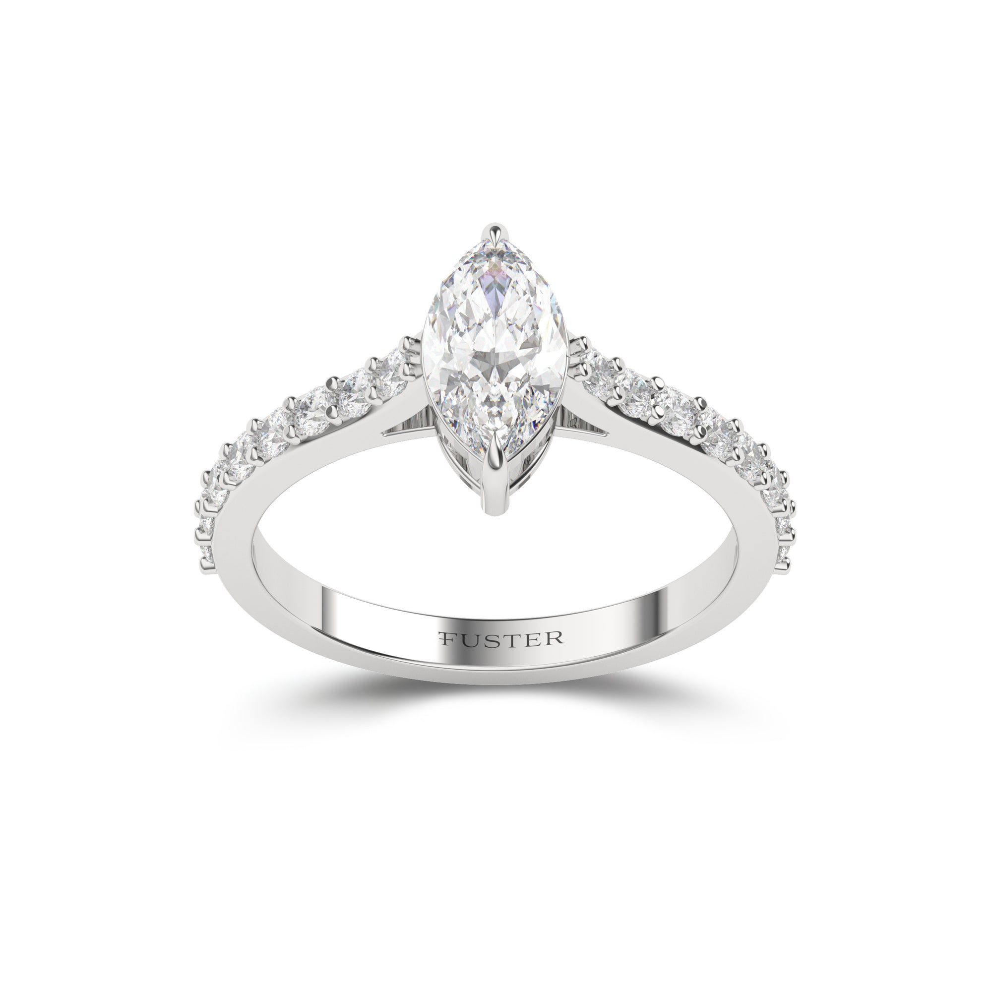 Flame Marquise Diamond Engagement Ring