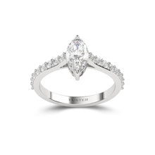 Flame Marquise Diamond Engagement Ring