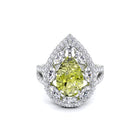 Yellow Fancy Pear Cut and White Diamond  Fuster Exclusive Ring