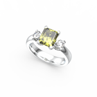 Anillo de diamantes y amarillo de lujo 