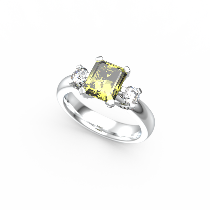 Fancy Yellow and Diamond Ring