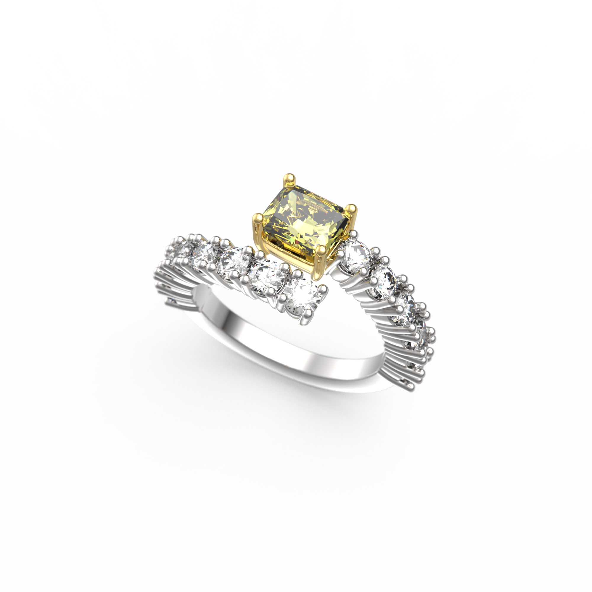 Icono de fantasía con diamante amarillo y blanco 