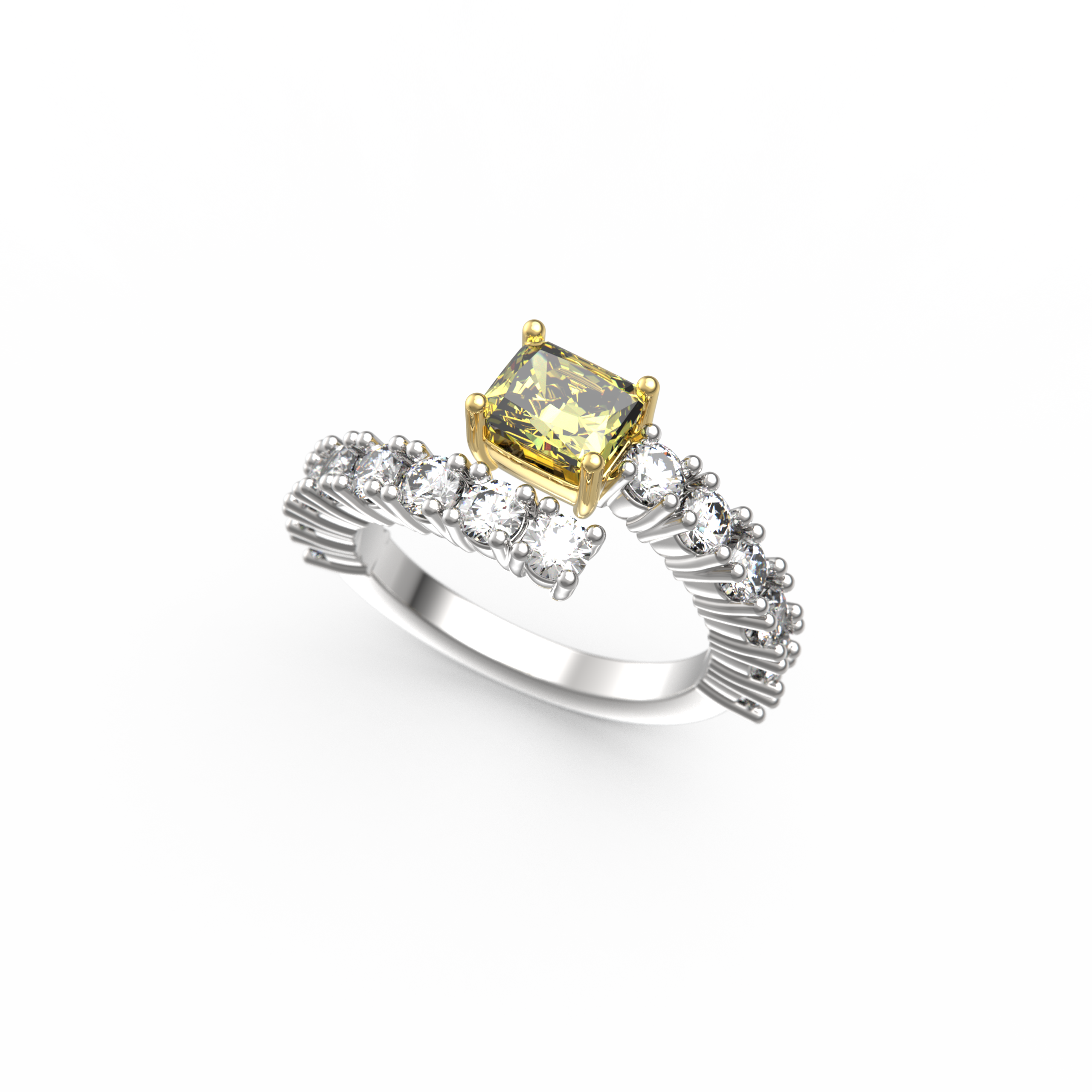 Icono de fantasía con diamante amarillo y blanco 