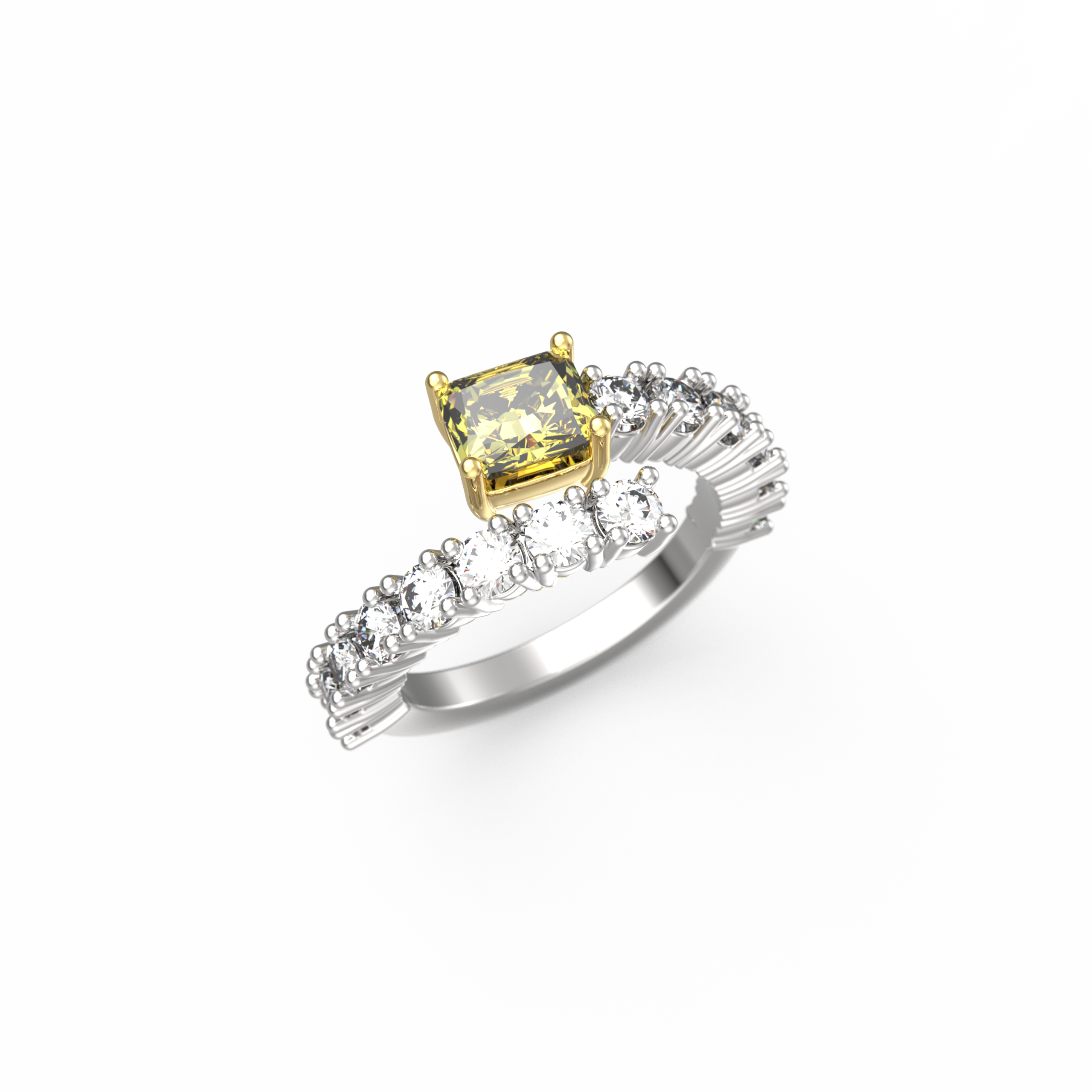 Icono de fantasía con diamante amarillo y blanco 