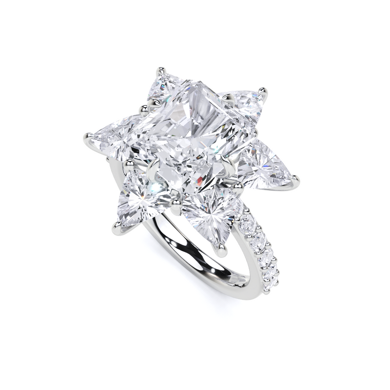 White Diamond Radiant Cut  High Jewellery Ring