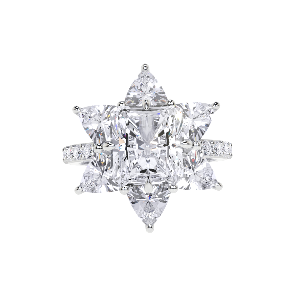 White Diamond Radiant Cut  High Jewellery Ring