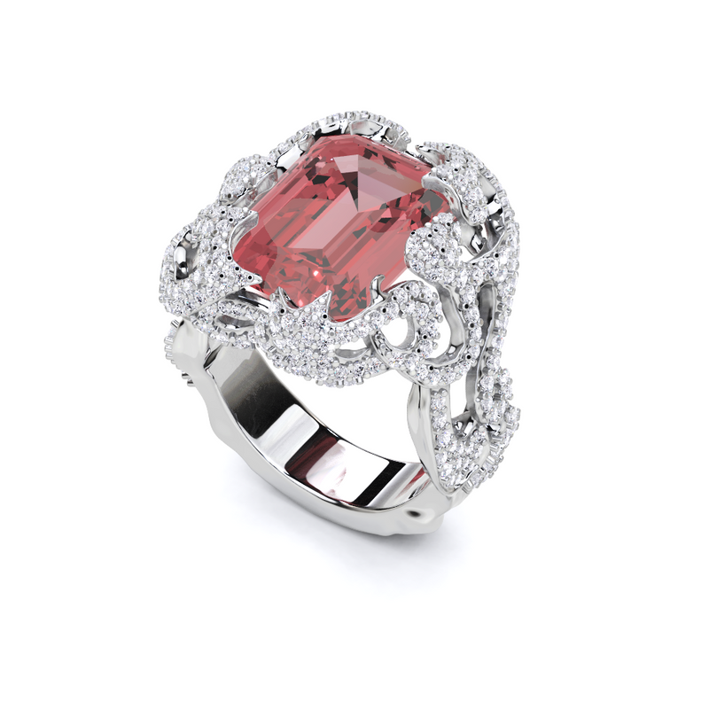 Marvelous Ruby and White Diamond  High Jewellery Ring