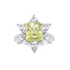 Yellow Radiant Cut and Diamond  High Jewellery Ring