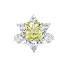 Yellow Radiant Cut and Diamond  High Jewellery Ring