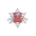 Ruby Radiant Cut and Diamond  High Jewellery Ring