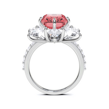 Ruby Radiant Cut and Diamond  High Jewellery Ring